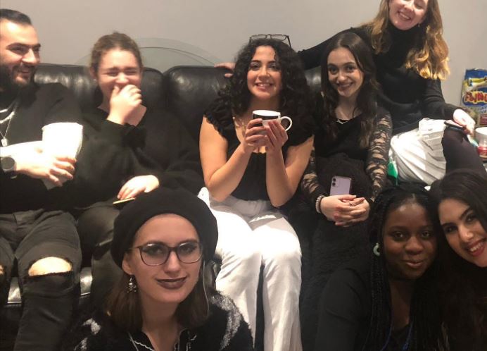 Young Jewish adults spending time together